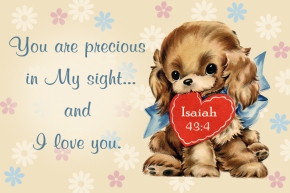 You are precious in my sight Christian Message Card copy