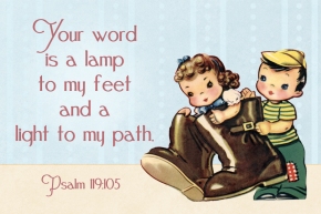 Your word is a lamp to my feet Christian Message Card copy