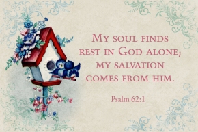 My soul finds rest in God alone Christian Message Card copy