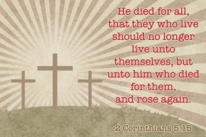 He died for all Christian message card copy