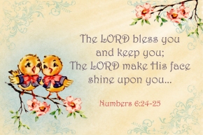 The LORD bless you and keep you Free Christian Message Card copy