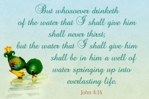 Shall never thirst Free Christian Message Card copy