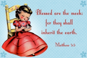 Blessed are the meek Free Christian Message Card copy