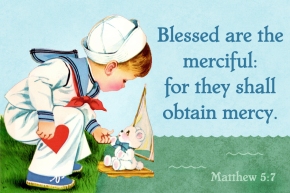Blessed are the merciful Free Christian Message Card copy