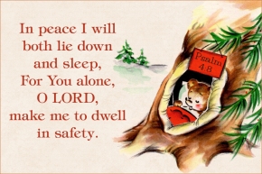 For You alone O LORD make me to dwell in safety free Christian message card copy