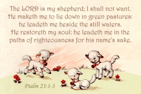 The LORD is my shepherd Free Christian Message Card