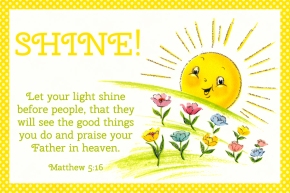 Let your light shine free Christian message card copy