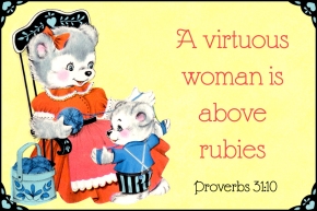 A virtuous woman is above rubies Free Christian Message Card copy